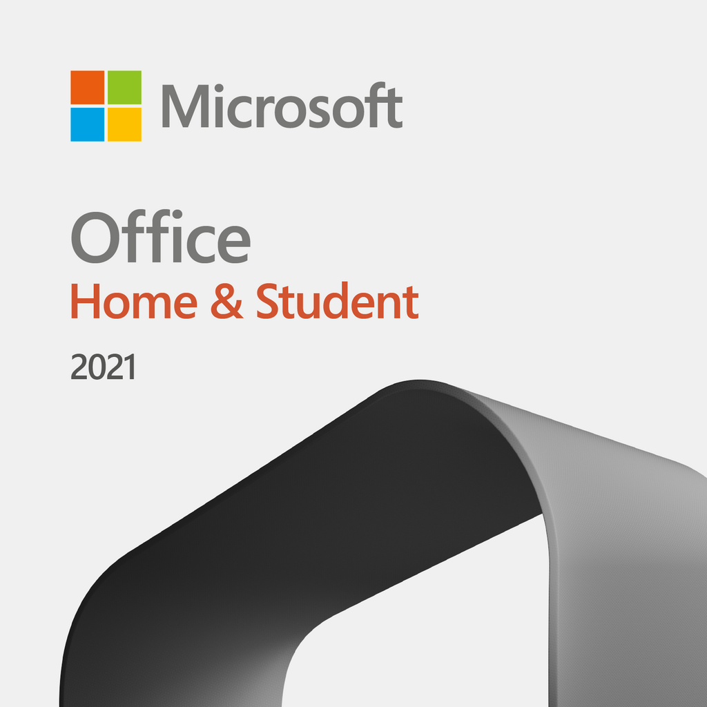 Box packaging of Microsoft Office 2021 software with colorful icons on the front
