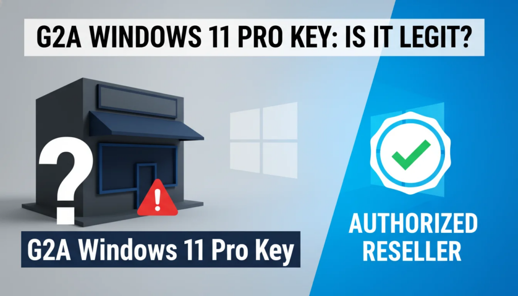 G2A Windows 11 Pro Key legitimacy comparison — grey market vs authorized reseller