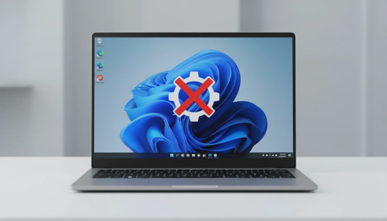 Windows 11 Settings app not opening error on laptop screen