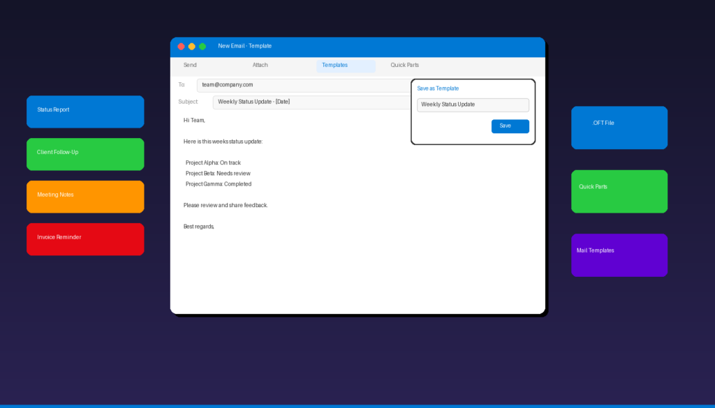 How to create and use email templates in Microsoft Outlook with OFT files and Quick Parts
