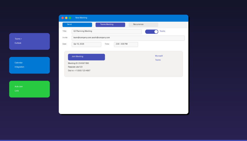 How to schedule a Microsoft Teams meeting from Outlook with Teams join link in calendar invite