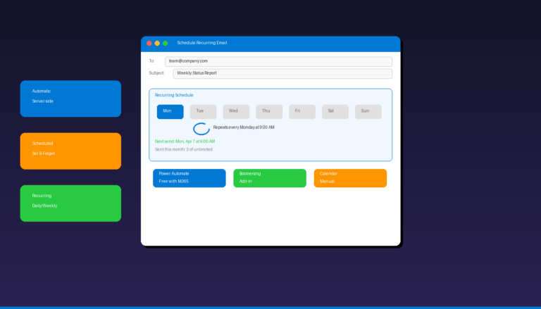 How to set up recurring emails in Outlook with Power Automate Boomerang and calendar reminders